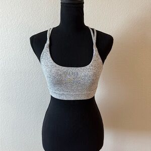 NOBULL Plush Silver Heather Strappy Crisscross Sports Bra Small